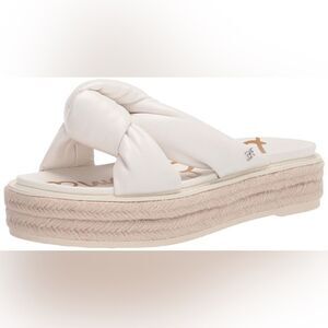 Sam Edelman Women's Kory Espadrille Wedge Sandal 6.5 Bright White NWB